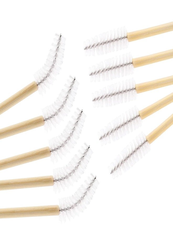 Tbestmax 300 Disposable Mascara Wands Eyelash Brush Spoolies for Eye Lash Extension Eyebrow Bamboo Stick White - Image 3