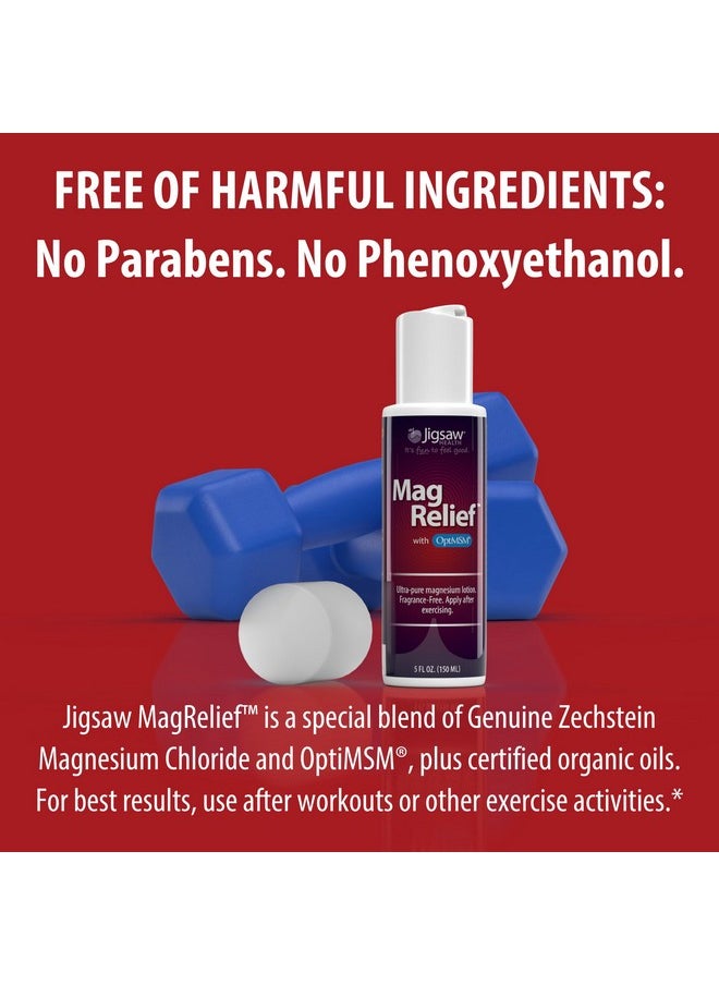 Jigsaw Health Jigsaw Health MagRelief | Ultra Pure Magnesium Lotion | With Zechstein Magnesium Chloride and OptiMSM® | Fragrance Free 5 Ounces  - Image 2