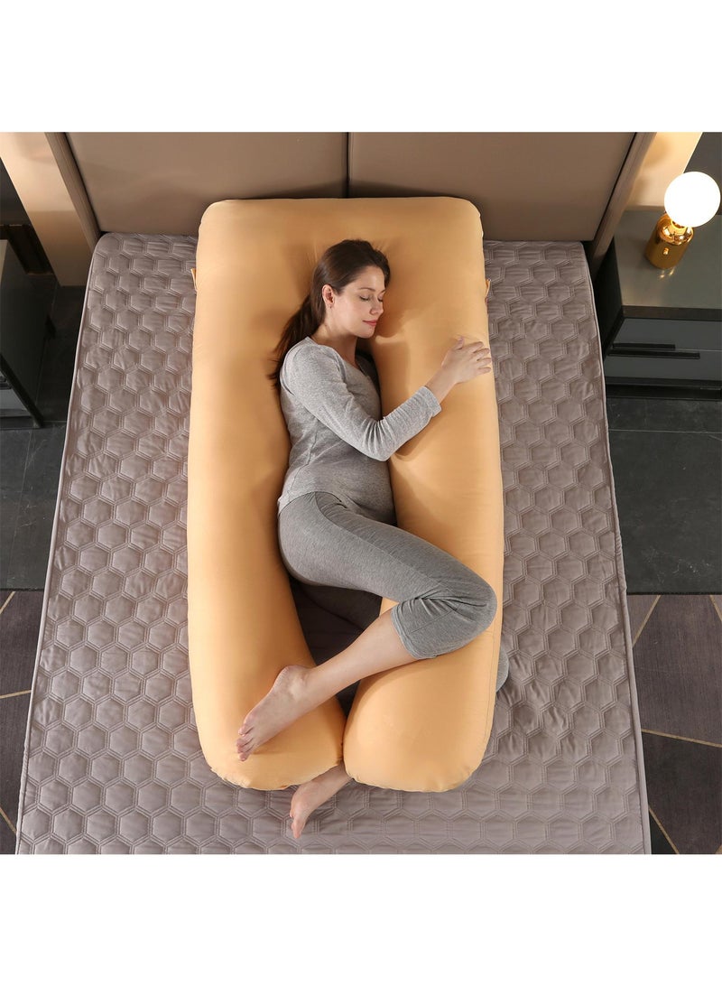 Bluejw U-Shaped Full Body Pregnancy Cotton Pillow Pregnancy Pillows For Sleeping 80x155cm  - Image 1