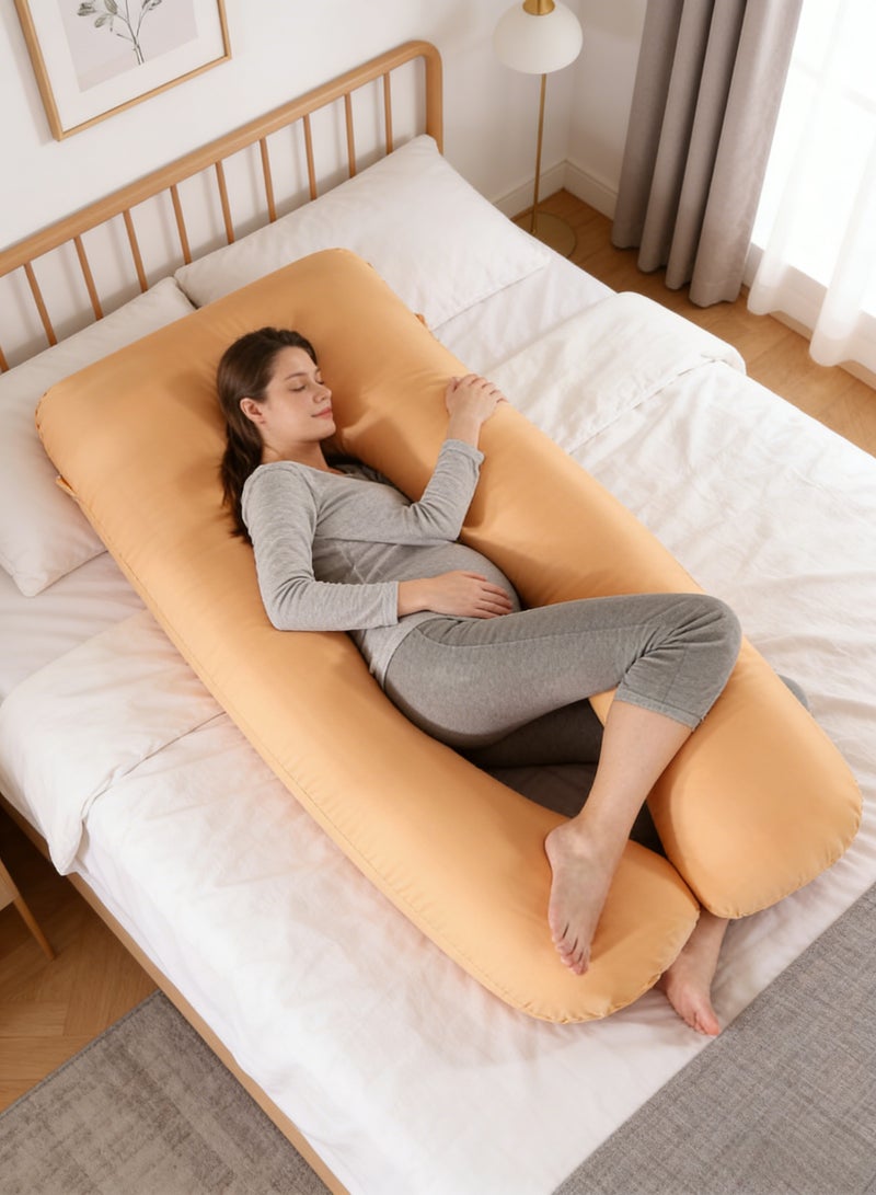 Bluejw 80x155cm U-Shaped Full Body Pregnancy Cotton Pillow Pregnancy Pillows For Sleeping - Image 3