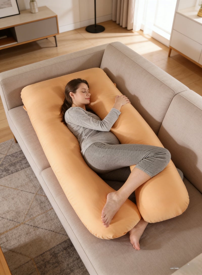 Bluejw 80x155cm U-Shaped Full Body Pregnancy Cotton Pillow Pregnancy Pillows For Sleeping - Image 5