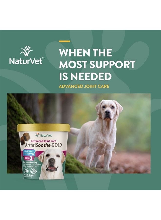 NaturVet - ArthriSoothe-Gold Level 3 Advanced Joint Care for Dogs – Soft Chew Dog Supplement with Glucosamine, MSM, Chondroitin & Hyaluronic Acid – Wheat-Free Pet Supplements – 70 Ct. - Image 1