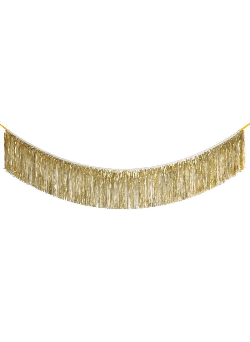 Unique Fringe Garland Gold Plastic Wall Decoration 182cm - Image 1