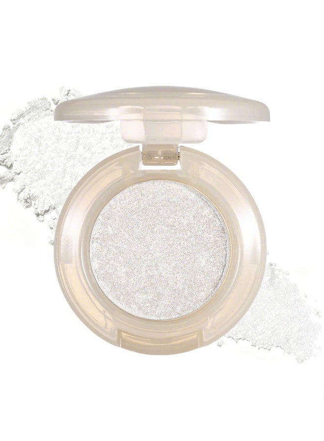 XIXI Bulb's Plan Eyeshadow, Holographic Light Silver Glitter Eyeshadow, Multichrome Shimmer Color Shifting Single Eyeshadow, Chameleon Metallic Iridescent Eye Shadow Palette Bouncy Texture Fairy Highlighter Makeup #01 - Image 1