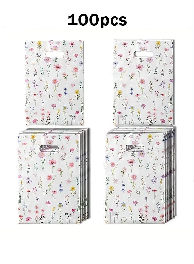 100pcs Adorable Flower Gift Packaging Bag, 16cm*25cm Small Gift Packaging Handbag - Image 5