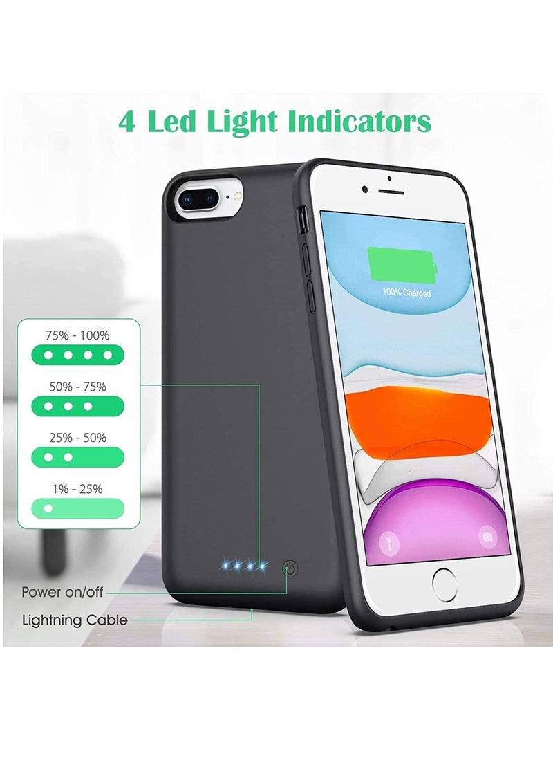 Womdee - Battery Case for iPhone 6s Plus/6 Plus/7 Plus/8 Plus 5500mAh Portable Charging Case External Battery Pack for iPhone 6s Plus/6 Plus/7 Plus/8 Plus Rechargeable Charger Case Backup Power Bank - Image 1
