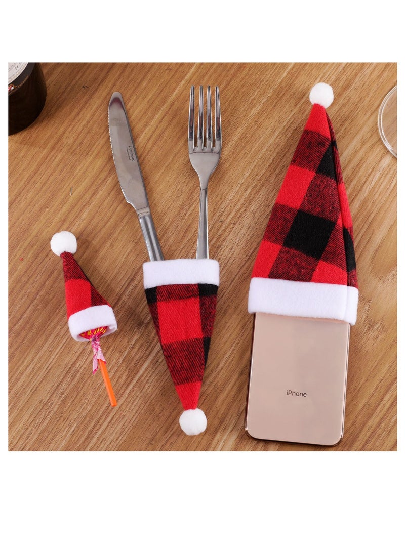Y&D 18Pcs santa hat knife and fork bags covers cutlery for christmas decor - Image 2