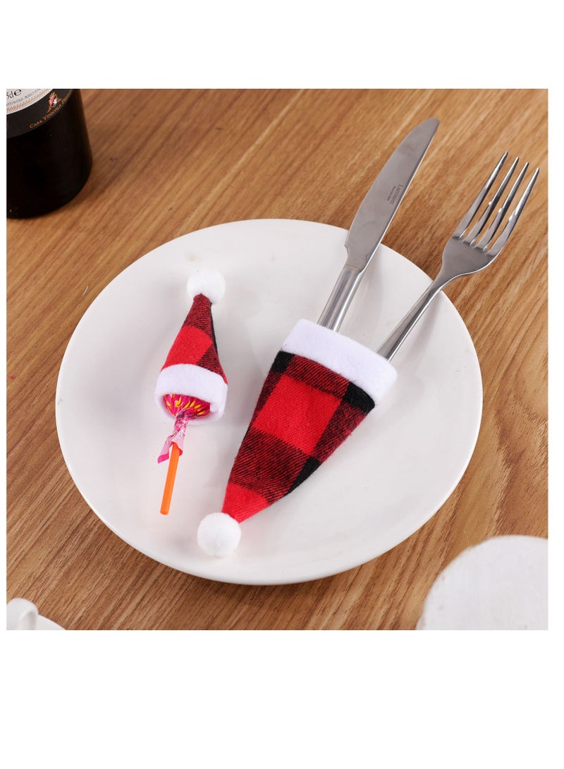 Y&D 18Pcs santa hat knife and fork bags covers cutlery for christmas decor - Image 3