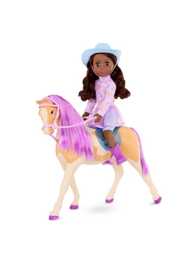 Glitter Girls - 14Inch Posable Doll & Horse Cowgirl Outfit Brown Eyes & Purple Mane Toys For Kids 3 Years+ Clea & Clover - Image 1