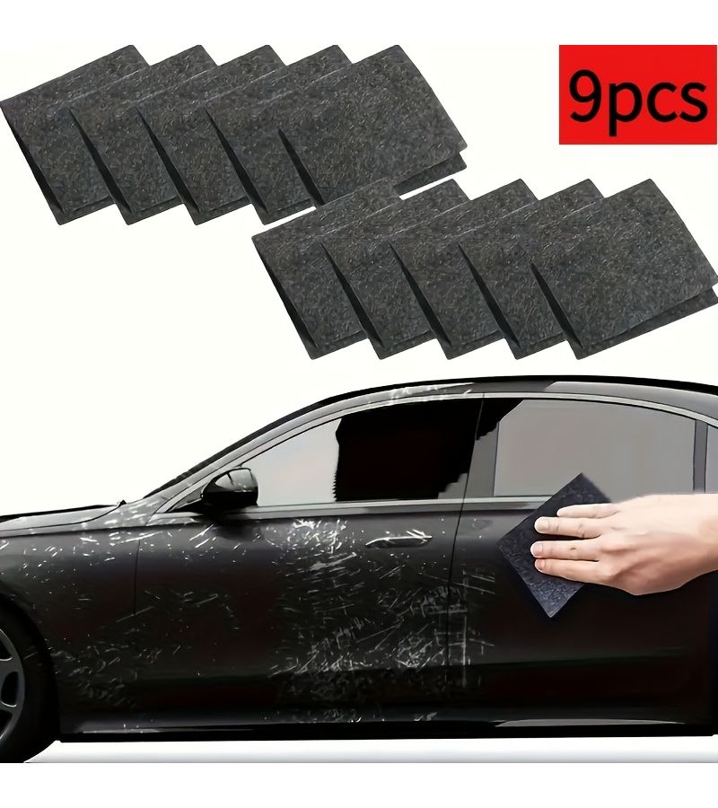 9pcs Car Scratch Repair Cloth Set Quickly Polishes And Cleans Minor Scuffs - Image 1