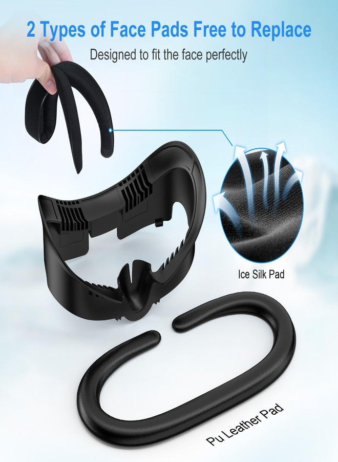 STARTRC GAMES Upgrade Facial Interface Cooling Fan for Meta Quest 3, Breathable Ice Silk Cotton and Soft PU Leather Face Pad Compatible with Oculus Quest 3, Adjustable Fan to Relieve Lens Fogging (3 Speeds) - Image 5