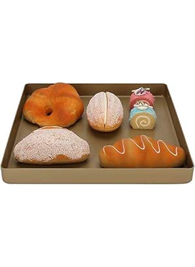 Gold Nonstick 11x11 Inch Square Baking Tray for Cakes Ice Cream Chocolate Cheese - Image 1