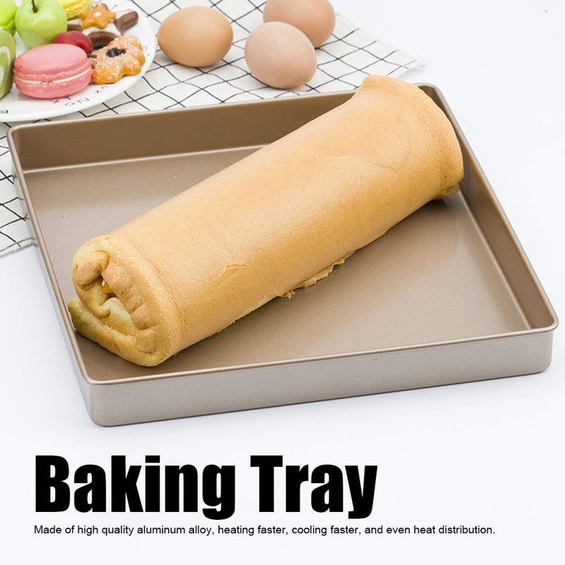 Gold Nonstick 11x11 Inch Square Baking Tray for Cakes Ice Cream Chocolate Cheese - Image 5