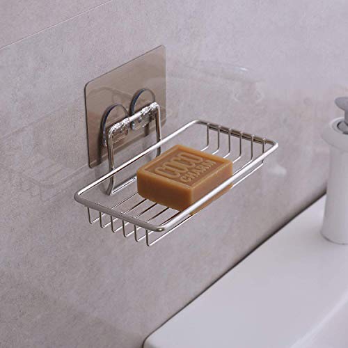 HOKIPO® Magic Sticker Series Self Adhesive Stainless Steel Soap Holder - 16 x 9 cm - Image 1