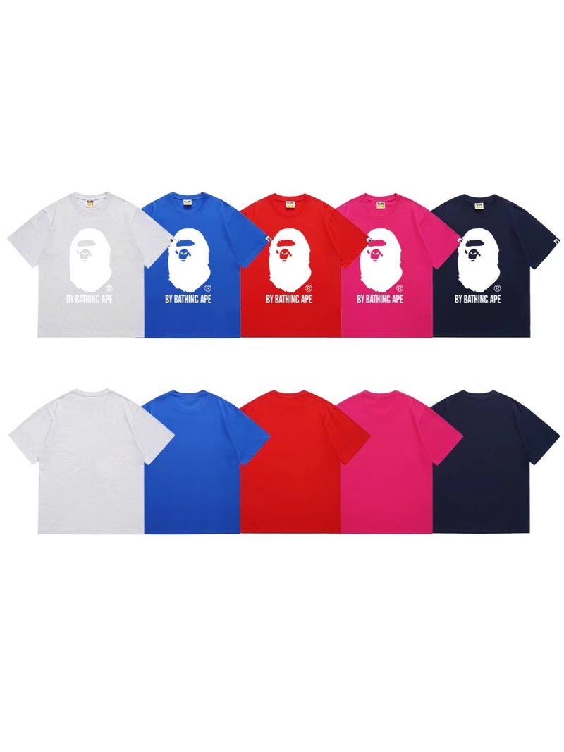 بايب تي شيرت BAPE صيفي 2026 بتصميم رأس القرد ونمط التمويه - للرجال والنساء - Image 4