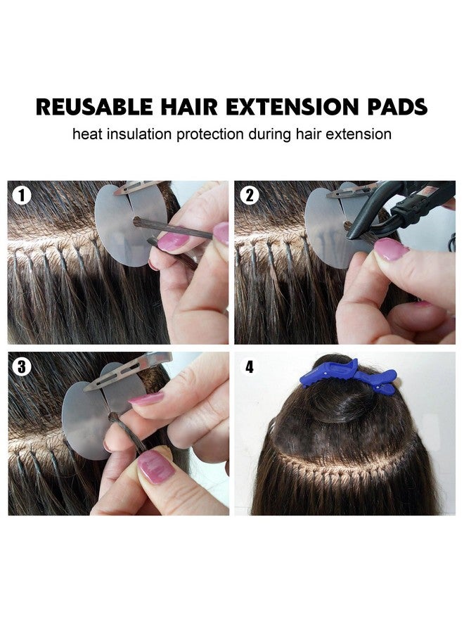 AEGYPIUS 25 Pieces Heat Shield Guards Hair Extensions Shield Circular Single Hole Round Spacer Template Clear Fusion Glue Protector For Hair Extension Using Heat Shield Guards For Hair Extension Bonding  - Image 5