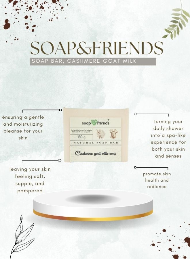 Soap&Friends Cashmere Goat Milk Soap Bar | Gentle Cleansing Cashmere Soap for Nourished and Moisturized Skin,130gm | Soap&Friends - Image 4