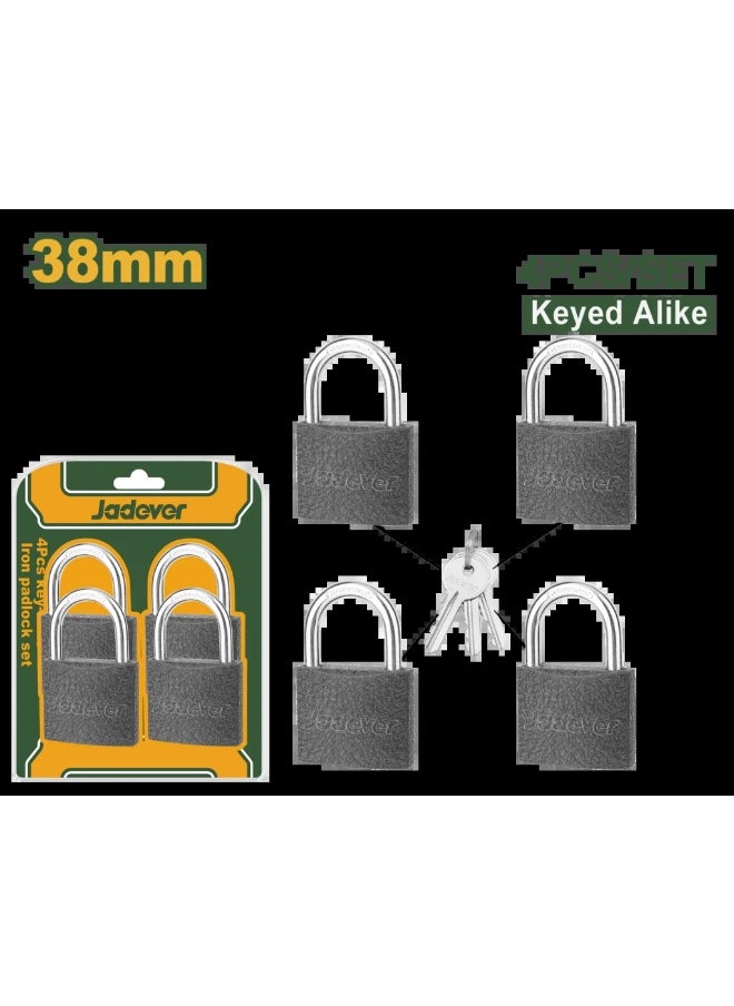 Jadever jadever 4Pcs keyalike Iron
padlock set JDPD5444 