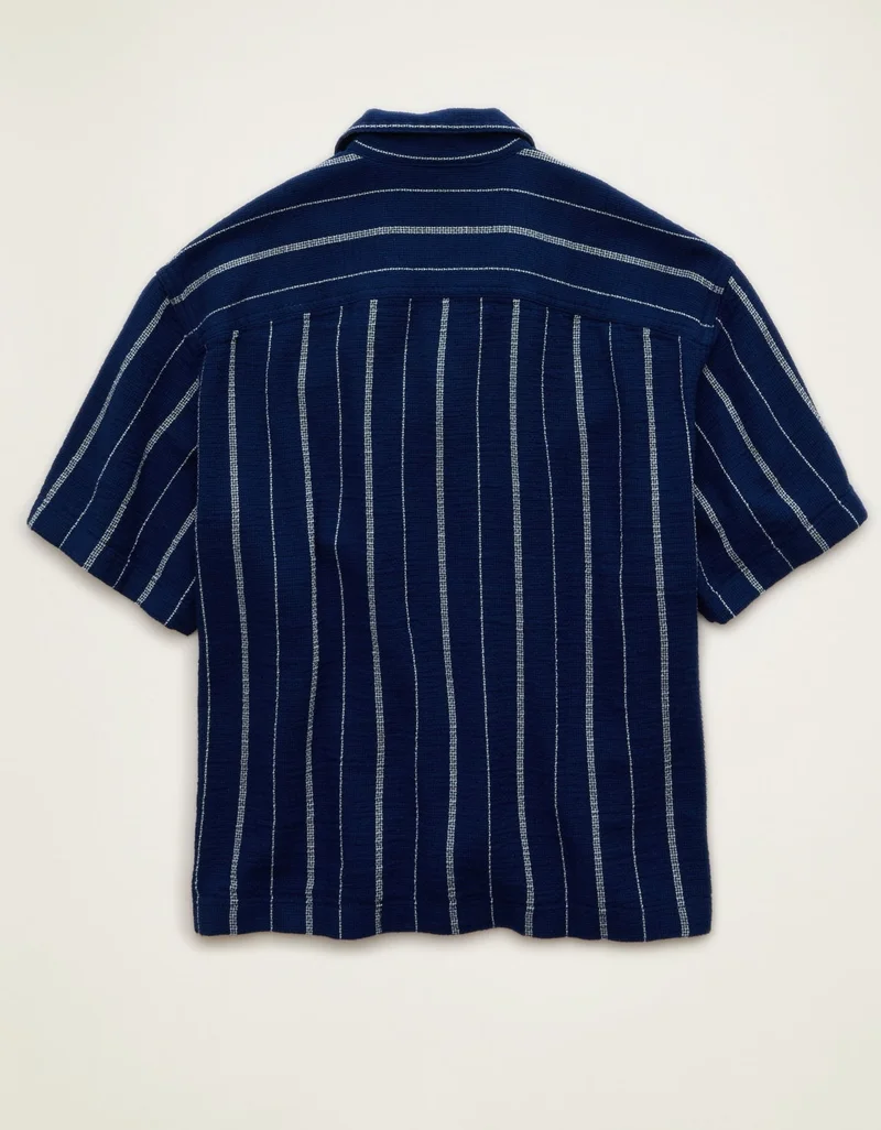 American Eagle AE Relaxed Fit Camp Collar Button-Up Shirt