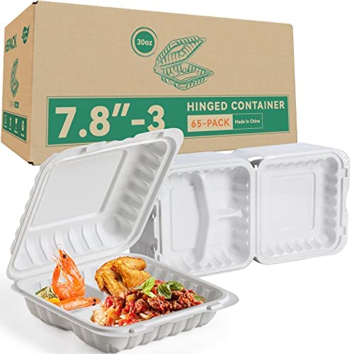 LEOBOX Take Out Containers BPA Free Plastic To Go Container with Lids for Food 65Pack 30 oz Reusable Meal Prep MFPP Clamshell Disposable To Go BoxesPerfect for StorageTakeout LunchTogo Salad