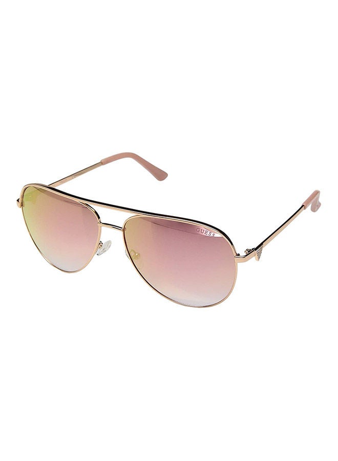 GUESS Women Aviator Large Sunglasses with Bordeaux Tone Lenses - GF6098 28U 64mm - Image 1
