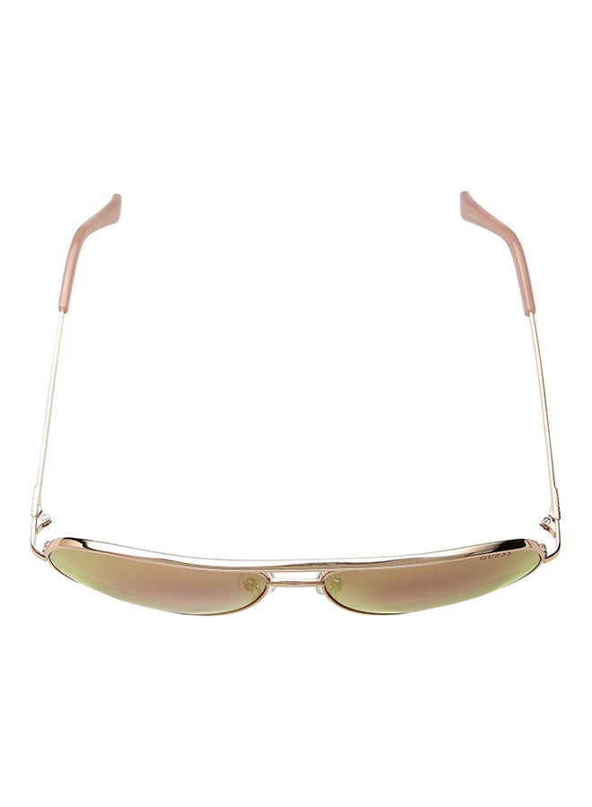 GUESS Women Aviator Large Sunglasses with Bordeaux Tone Lenses - GF6098 28U 64mm - Image 4