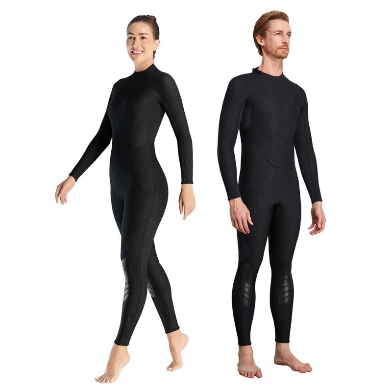 DIVE & SAIL بدلة غوص كاملة للرجال والنساء بأكمام طويلة وسميكة للتدفئة لمحبي الغوص والغطس والغوص الحر والسباحة الشتوية، بدلة غوص بسمك 3 ملم - Image 4