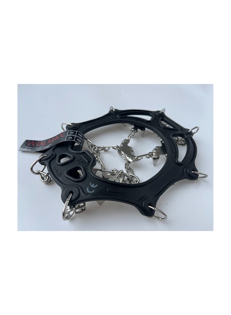 SYOSI Non-Slip Shoe Cover, Ice Snow Grips, Crampons Spike Shoes Ice Traction Cleats Anti Slip Boots Spikes for Footwear with 19 Stainless Steel Spikes for Walking Jogging Climbing Hiking Moutaineering - Image 3