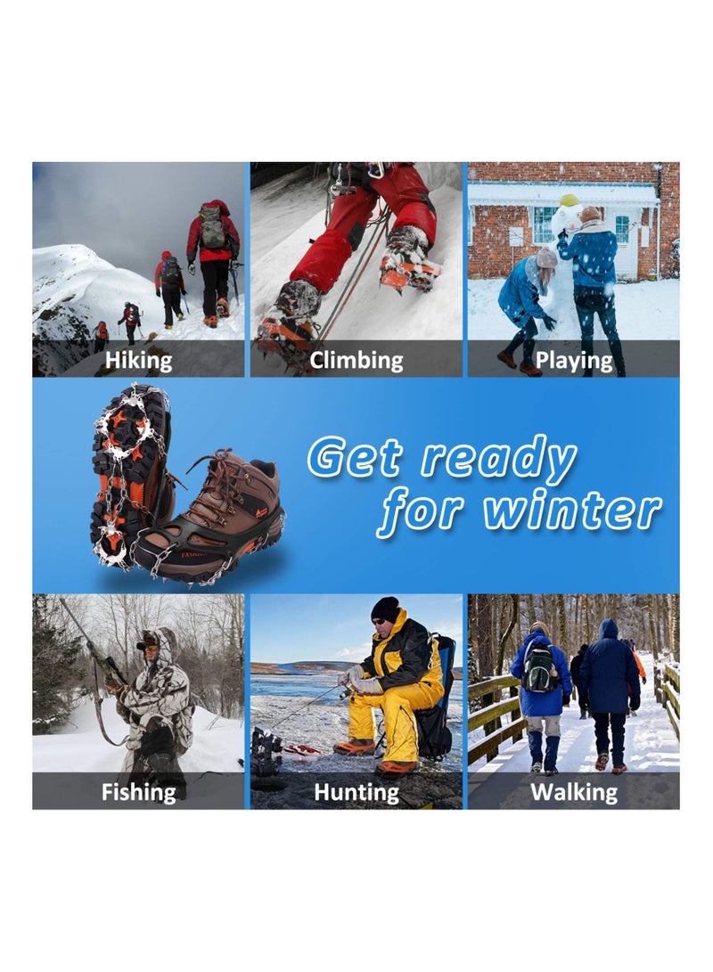 SYOSI Non-Slip Shoe Cover, Ice Snow Grips, Crampons Spike Shoes Ice Traction Cleats Anti Slip Boots Spikes for Footwear with 19 Stainless Steel Spikes for Walking Jogging Climbing Hiking Moutaineering - Image 5
