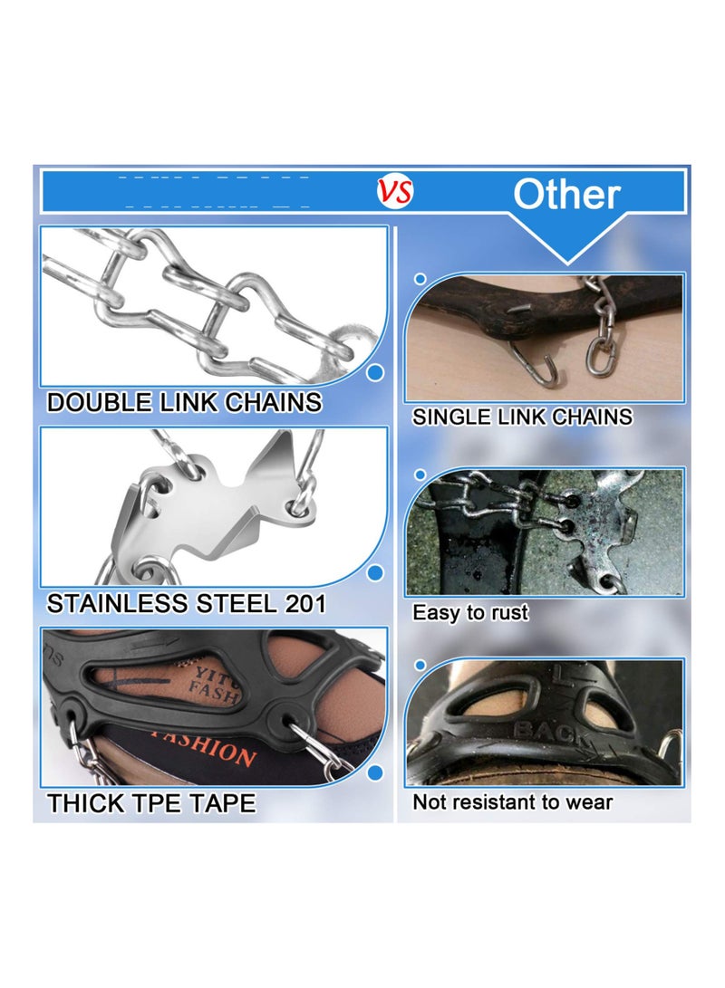 SYOSI Non-Slip Shoe Cover, Ice Snow Grips, Crampons Spike Shoes Ice Traction Cleats Anti Slip Boots Spikes for Footwear with 19 Stainless Steel Spikes for Walking Jogging Climbing Hiking Moutaineering - Image 4