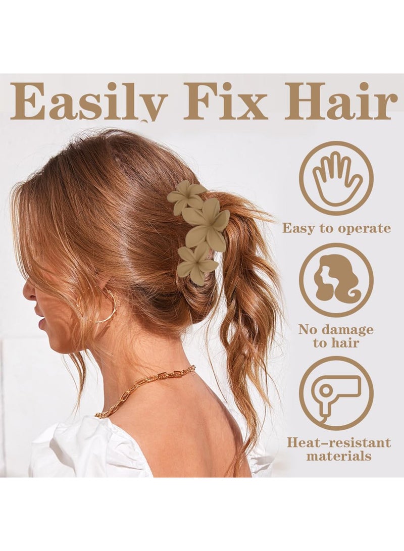 4-Piece Large Flat Hair Clips Set for Women & Girls - 4.3 Inch Non-Slip Lay Down Claw Clips, Matte Neutral Alligator Clips for Thick & Thin Hair, Strong Hold Hair Accessories - Image 2