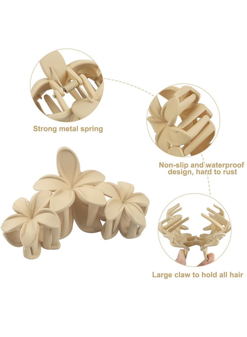 4-Piece Large Flat Hair Clips Set for Women & Girls - 4.3 Inch Non-Slip Lay Down Claw Clips, Matte Neutral Alligator Clips for Thick & Thin Hair, Strong Hold Hair Accessories - Image 3