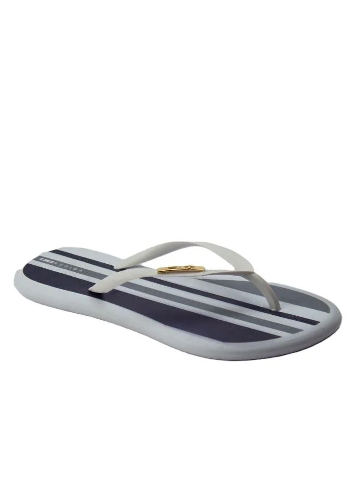 Voices Boat Estampa Women'S Flip Flops With Printed Sole Design And Matching Brand Design Strap - White