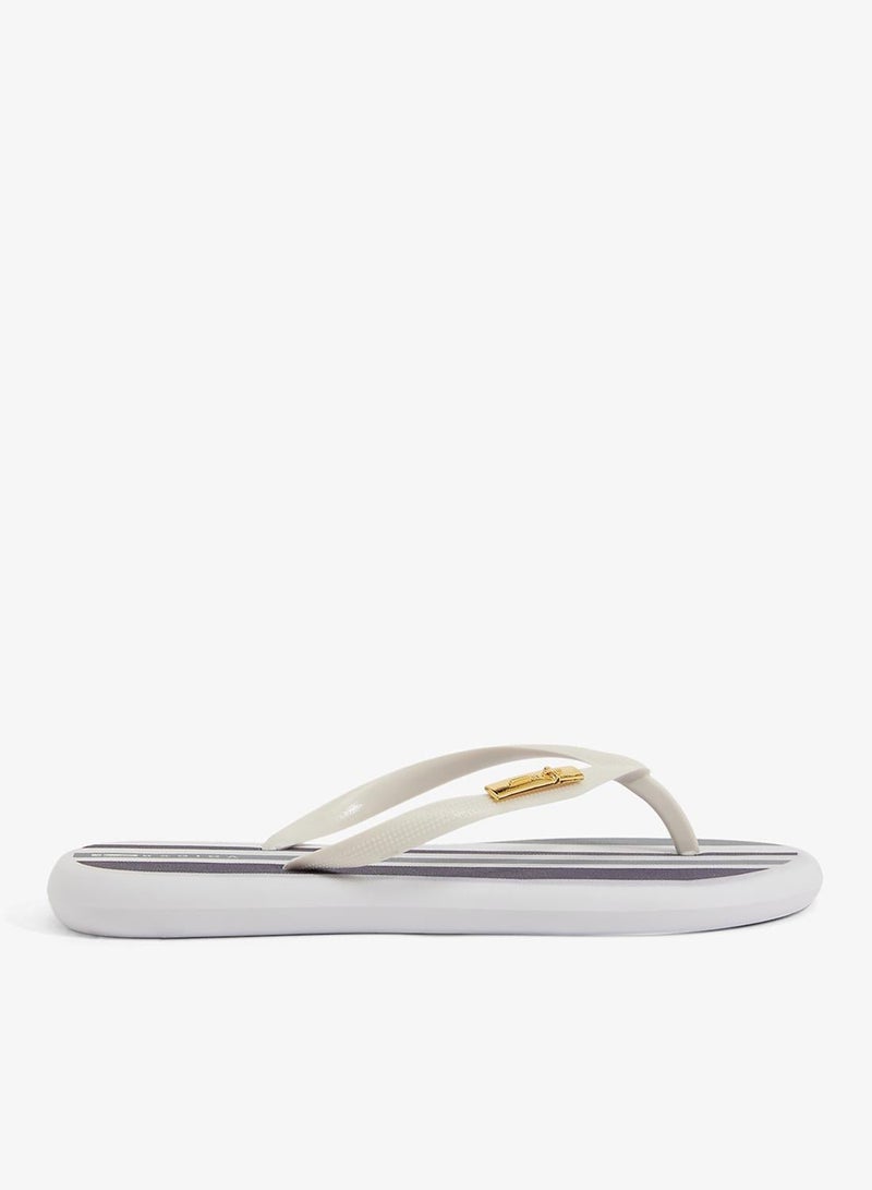 Voices Boat Estampa Women'S Flip Flops With Printed Sole Design And Matching Brand Design Strap - White - Image 1