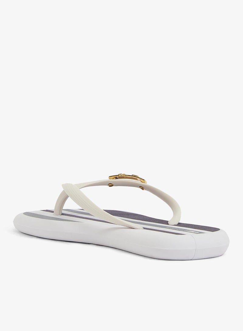 Voices Boat Estampa Women'S Flip Flops With Printed Sole Design And Matching Brand Design Strap - White - Image 2