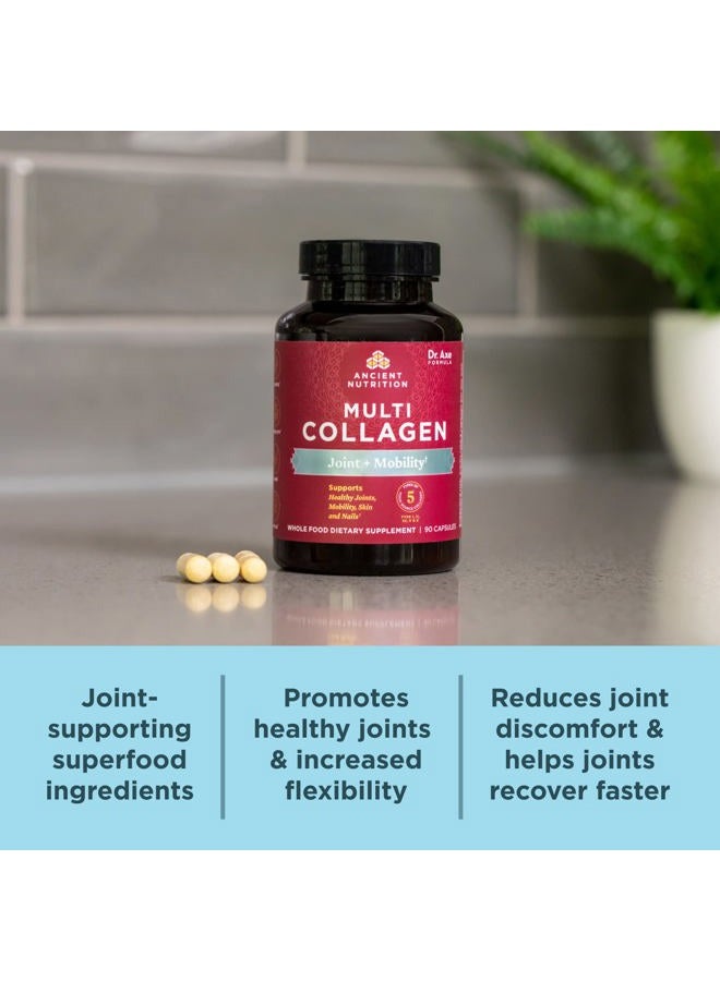 Ancient Nutrition أقراص الكولاجين لدعم المفاصل، كبسولات متعددة الكولاجين 45 حبة، دعم المفاصل + الحركة، تدعم المفاصل، البشرة والأظافر، استعادة النشاط بعد التمرين، مناسبة للباليو والكيتو، خالية من الغلوتين - Image 4