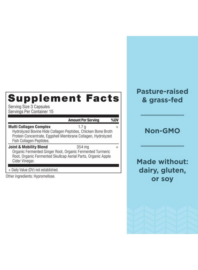 Ancient Nutrition أقراص الكولاجين لدعم المفاصل، كبسولات متعددة الكولاجين 45 حبة، دعم المفاصل + الحركة، تدعم المفاصل، البشرة والأظافر، استعادة النشاط بعد التمرين، مناسبة للباليو والكيتو، خالية من الغلوتين - Image 2