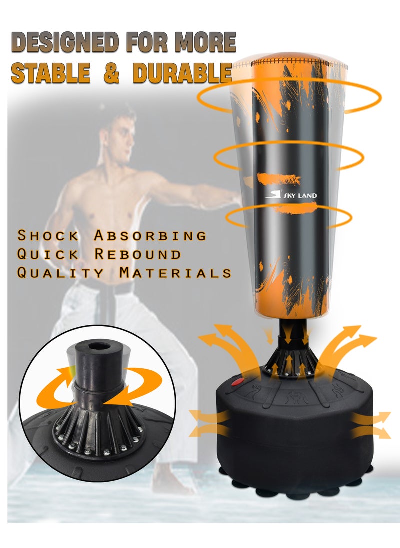 Sky Land - Freestanding Punching Bag with Stand, 5.6ft Kickboxing Bag for Adults, MMA, Muay Thai, Boxing Fitness Training Equipment, Portable Free-Standing Boxing Bag w/Stable Suction Base – EM-1833-O - Image 1