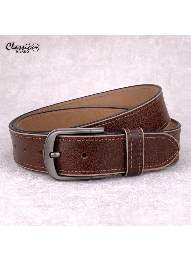 Classic Milano Genuine Leather Belt for Men - Semi-Casual & Party Wear Belt for Jeans, Casual Outfits, and Gifts - Black, Brown & Tan Men’s Belt - Image 1