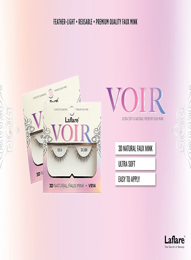 Laflare 3D Nature Faux Mink VOIR Eyelashes, Ultra Soft, Light, Wispy, Knitted, Natural Looking, Reusable, Professional Easy to Apply Eyelashes - 3 PACKS BUNDLE SPECIAL (VR09x3) - Image 2