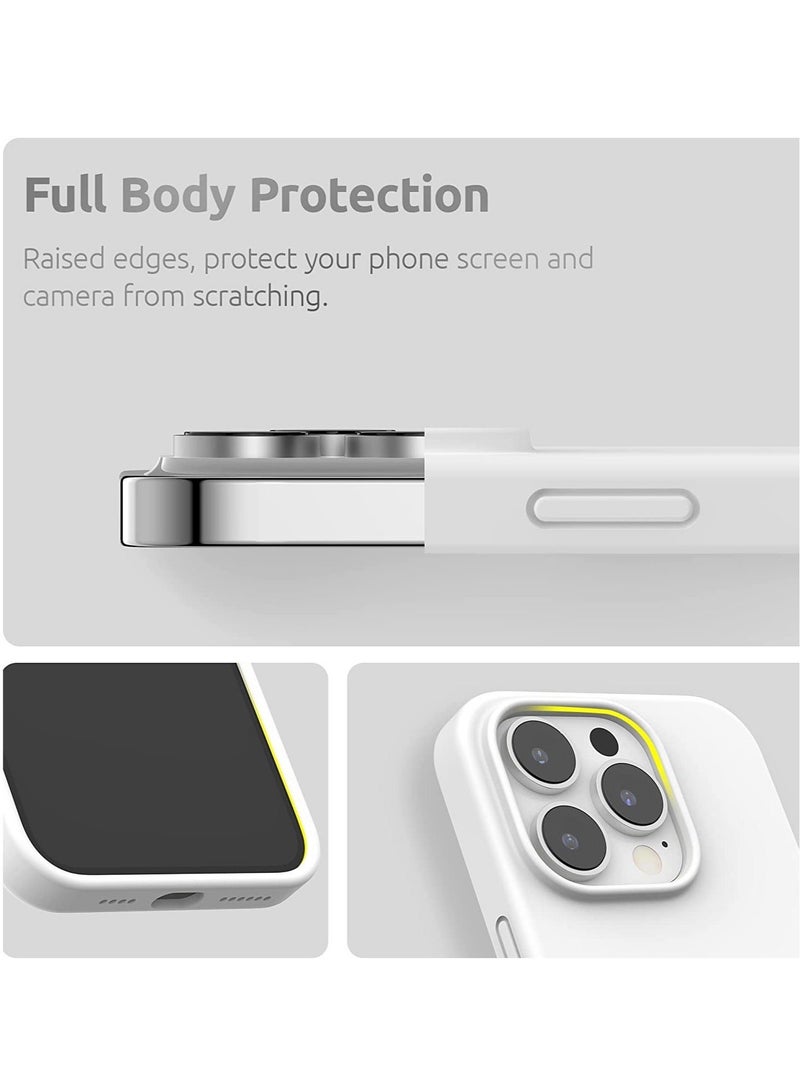 MUNTAQI Magnetic Case Designed for iPhone 14 Pro Max Case 6.7 inch (2022), Compatible with MagSafe, Liquid Silicone Phone Case for iPhone 14 Pro Max, White - Image 3