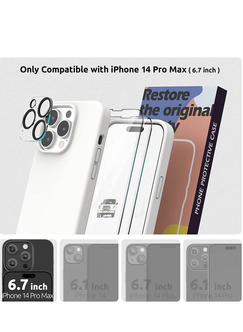 MUNTAQI Magnetic Case Designed for iPhone 14 Pro Max Case 6.7 inch (2022), Compatible with MagSafe, Liquid Silicone Phone Case for iPhone 14 Pro Max, White - Image 2