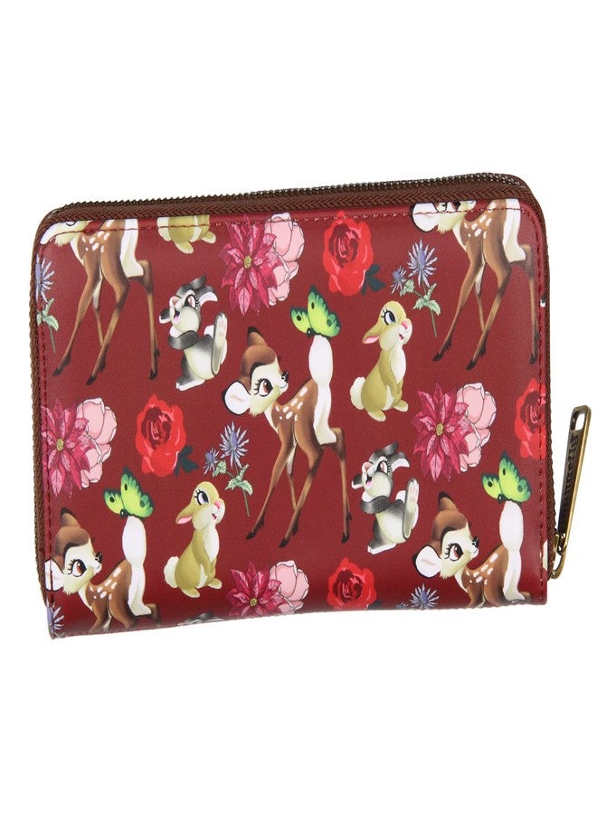 Loungefly محفظة زيب حول كاملة الطباعة من لوانجفلاي ديزني بامبي مع الأصدقاء والزهور - Image 5