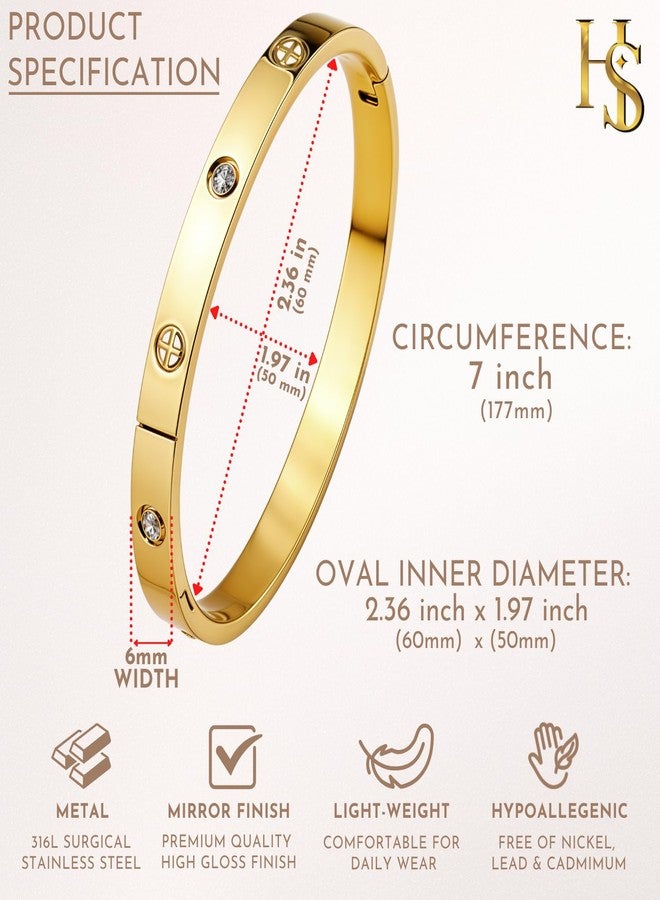 HighSpark Gold Bracelet for Women | 18K Gold Plated Stainless Steel Gold Bracelet | Lovely Gift for Women - CZ Plus - Image 2