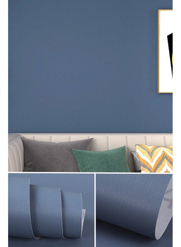 نوايوو ورق جدران قابل للتقشير واللصق، 40 سم × 10 م، ورق جدران لاصق مقاوم للماء، ورق جدران ذاتي اللصق، لفافة فينيل لتزيين الجدران والمطبخ وغرفة النوم (أزرق رمادي) - Image 1