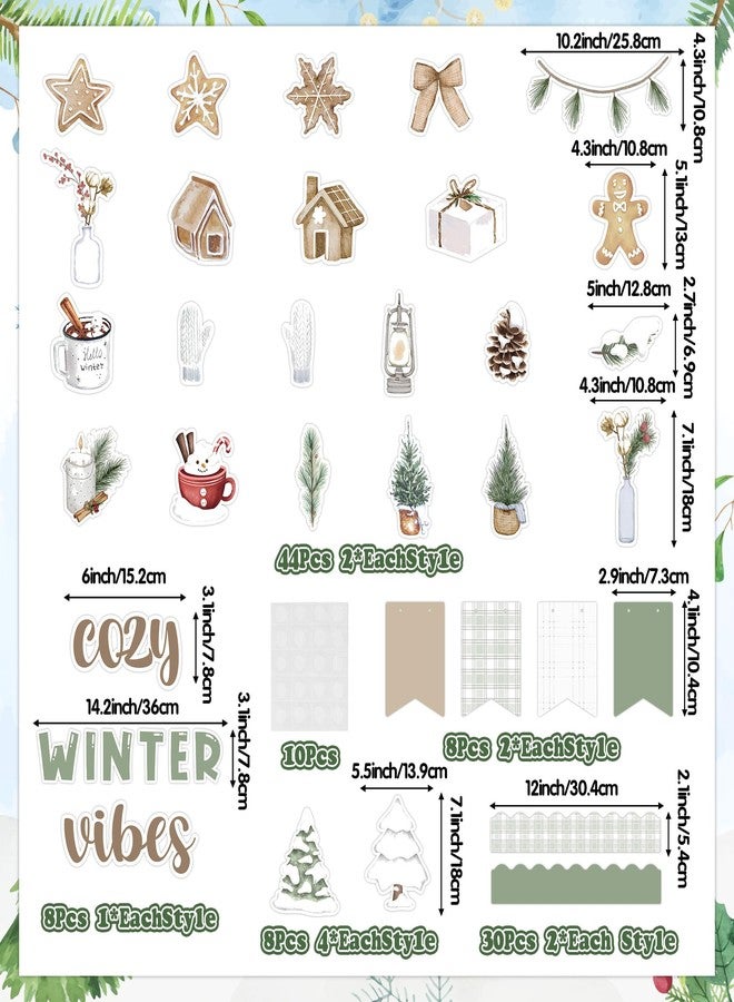 CPicdn 109Pcs Cozy Winter Vibes Bulletin Board Classroom Decoration Set, Christmas Snowflake Snowman Cookies Cutouts Name Tags, Watercolor Boho Holiday School Classroom Chalkboard Supplies Wall Decor - Image 2