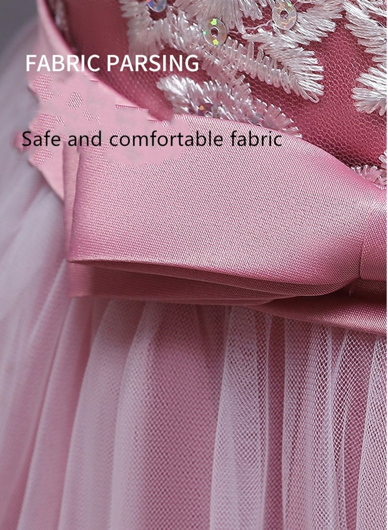 Girls Dress Sleeveless Mesh Performance Host Princess Dress Costumes - Image 4