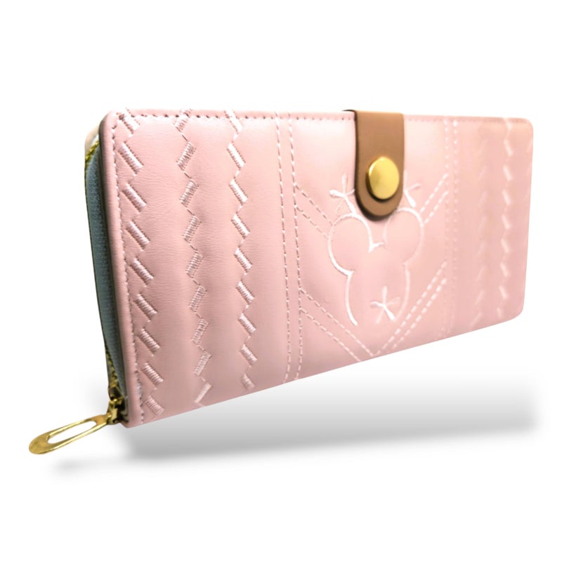 A luxurious multifunctional fold Wallet for Women 1 Zipper Large Capacity carry many cards, Hand New Korean design Phone Wallet card holder, handbag premium quality (Pink 26) - Image 3