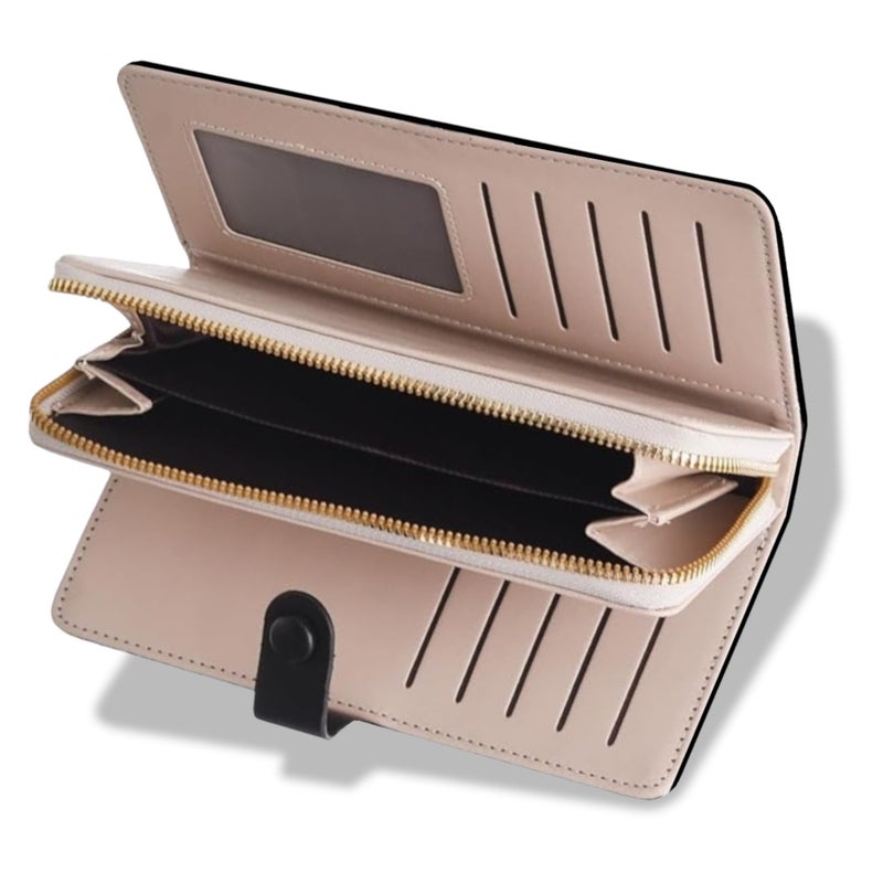 A luxurious multifunctional fold Wallet for Women 1 Zipper Large Capacity carry many cards, Hand New Korean design Phone Wallet card holder, handbag premium quality (Pink 26) - Image 2