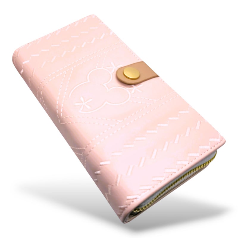 A luxurious multifunctional fold Wallet for Women 1 Zipper Large Capacity carry many cards, Hand New Korean design Phone Wallet card holder, handbag premium quality (Pink 26) - Image 5
